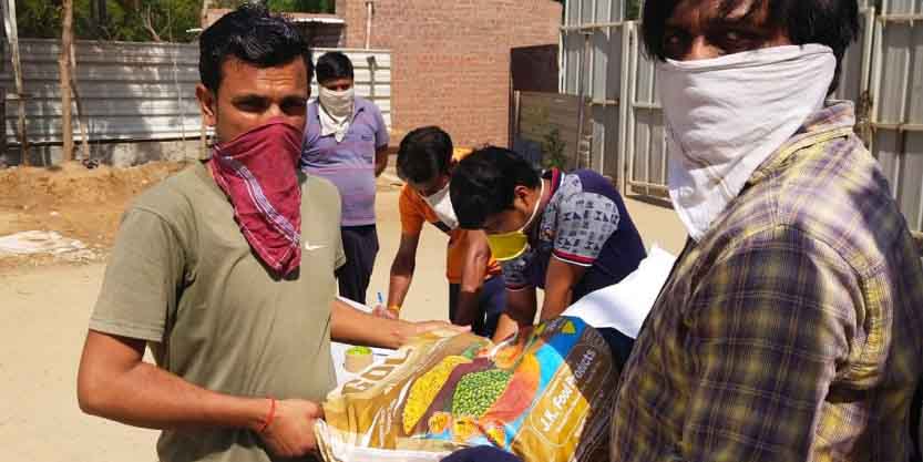 Food packages were distributed to low-wage workers and their families living in camps through NGO Charity Aid Foundation India