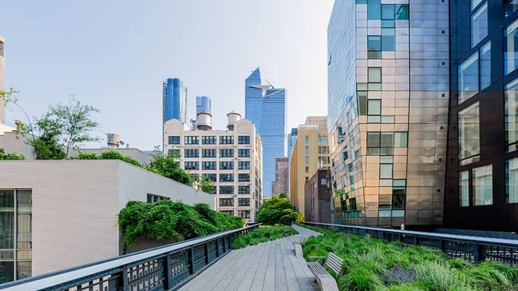 A beautiful view of the High Line Park Chelsea